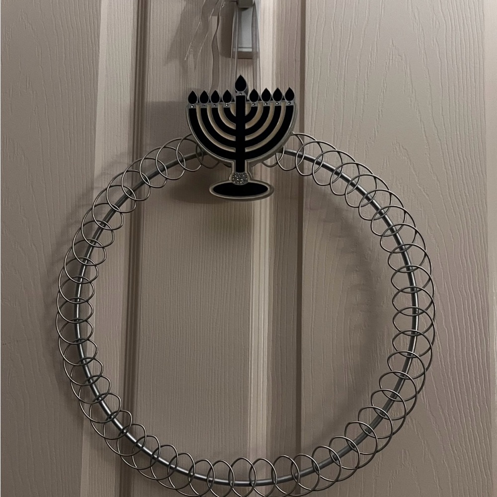 Silver and Blue Menorah Wall Decor-Perfect for Hanukkah-New-Metal - Picture 2 of 6